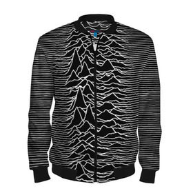 Мужской бомбер 3D с принтом Joy Division. Unknown Pleasures в Петрозаводске, 100% полиэстер | застегивается на молнию, по бокам два кармана без застежек, по низу бомбера и на воротнике - эластичная резинка | Тематика изображения на принте: joy division | альбом | волны | горы | линии | обложка | панк | рок