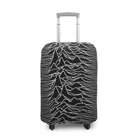 Чехол для чемодана 3D с принтом Joy Division. Unknown Pleasures в Петрозаводске, 86% полиэфир, 14% спандекс | двустороннее нанесение принта, прорези для ручек и колес | joy division | альбом | волны | горы | линии | обложка | панк | рок