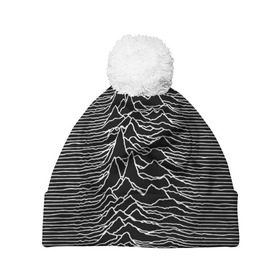 Шапка 3D c помпоном с принтом Joy Division. Unknown Pleasures в Петрозаводске, 100% полиэстер | универсальный размер, печать по всей поверхности изделия | joy division | альбом | волны | горы | линии | обложка | панк | рок