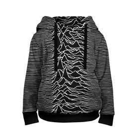 Детская толстовка 3D с принтом Joy Division. Unknown Pleasures в Петрозаводске, 100% полиэстер | двухслойный капюшон со шнурком для регулировки, мягкие манжеты на рукавах и по низу толстовки, спереди карман-кенгуру с мягким внутренним слоем | Тематика изображения на принте: joy division | альбом | волны | горы | линии | обложка | панк | рок