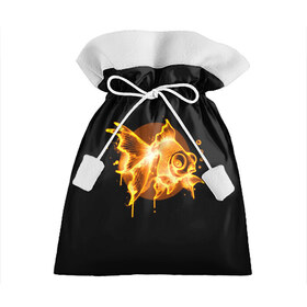 Подарочный 3D мешок с принтом Золотая рыбка в Петрозаводске, 100% полиэстер | Размер: 29*39 см | агрессивные | арт | веселые | дыым | интересные | новинки | огонь | пламя | популярное | узор
