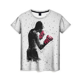 Женская футболка 3D с принтом Hope Faith в Петрозаводске, 100% полиэфир ( синтетическое хлопкоподобное полотно) | прямой крой, круглый вырез горловины, длина до линии бедер | boxing | combat | fight | fighter | kickboxing | muay thai | wrestling | боец | бой | бокс | боксер | драка | кикбоксинг | май тай