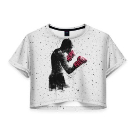 Женская футболка 3D укороченная с принтом Hope Faith в Петрозаводске, 100% полиэстер | круглая горловина, длина футболки до линии талии, рукава с отворотами | boxing | combat | fight | fighter | kickboxing | muay thai | wrestling | боец | бой | бокс | боксер | драка | кикбоксинг | май тай