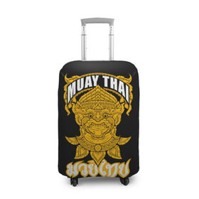 Чехол для чемодана 3D с принтом Muay Thai Fighter в Петрозаводске, 86% полиэфир, 14% спандекс | двустороннее нанесение принта, прорези для ручек и колес | boxing | combat | fight | fighter | kickboxing | muay thai | wrestling | боец | бой | бокс | боксер | драка | кикбоксинг | май тай