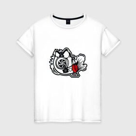 Женская футболка хлопок с принтом Турбина в Петрозаводске, 100% хлопок | прямой крой, круглый вырез горловины, длина до линии бедер, слегка спущенное плечо | турбина | турбо