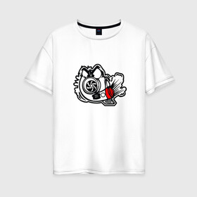 Женская футболка хлопок Oversize с принтом Турбина в Петрозаводске, 100% хлопок | свободный крой, круглый ворот, спущенный рукав, длина до линии бедер
 | турбина | турбо