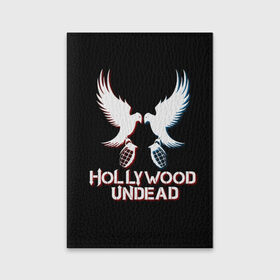 Обложка для паспорта матовая кожа с принтом Hollywood Undead в Петрозаводске, натуральная матовая кожа | размер 19,3 х 13,7 см; прозрачные пластиковые крепления | Тематика изображения на принте: hollywood undead