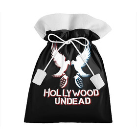 Подарочный 3D мешок с принтом Hollywood Undead в Петрозаводске, 100% полиэстер | Размер: 29*39 см | Тематика изображения на принте: hollywood undead
