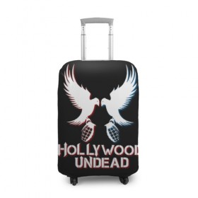 Чехол для чемодана 3D с принтом Hollywood Undead в Петрозаводске, 86% полиэфир, 14% спандекс | двустороннее нанесение принта, прорези для ручек и колес | hollywood undead