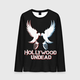Мужской лонгслив 3D с принтом Hollywood Undead в Петрозаводске, 100% полиэстер | длинные рукава, круглый вырез горловины, полуприлегающий силуэт | Тематика изображения на принте: hollywood undead