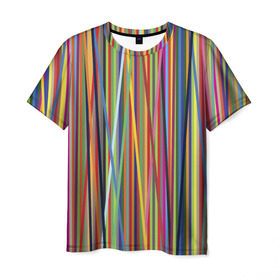Мужская футболка 3D с принтом Тест принтера в Петрозаводске, 100% полиэфир | прямой крой, круглый вырез горловины, длина до линии бедер | полоски | цвета