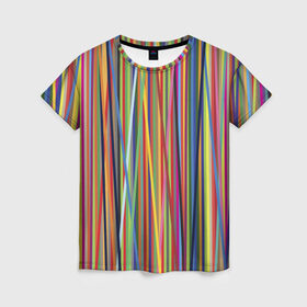 Женская футболка 3D с принтом Тест принтера в Петрозаводске, 100% полиэфир ( синтетическое хлопкоподобное полотно) | прямой крой, круглый вырез горловины, длина до линии бедер | полоски | цвета