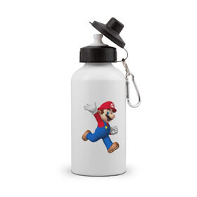 Бутылка спортивная с принтом Super Mario в Петрозаводске, металл | емкость — 500 мл, в комплекте две пластиковые крышки и карабин для крепления | nintendo | марио | нинтендо