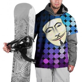 Накидка на куртку 3D с принтом Анонимус в Петрозаводске, 100% полиэстер |  | Тематика изображения на принте: anonymous | www | интернет | маска | свобода | хакер
