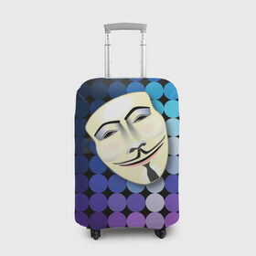 Чехол для чемодана 3D с принтом Анонимус в Петрозаводске, 86% полиэфир, 14% спандекс | двустороннее нанесение принта, прорези для ручек и колес | anonymous | www | интернет | маска | свобода | хакер
