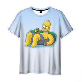Мужская футболка 3D с принтом симпсоны в Петрозаводске, 100% полиэфир | прямой крой, круглый вырез горловины, длина до линии бедер | Тематика изображения на принте: homer | simpsons | гомер | симпсоны
