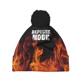 Шапка 3D c помпоном с принтом Depeche Mode в Петрозаводске, 100% полиэстер | универсальный размер, печать по всей поверхности изделия | дипиш | мод | музыка | рок