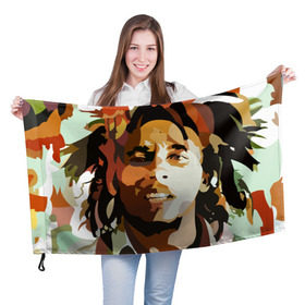 Флаг 3D с принтом Боб Марли в Петрозаводске, 100% полиэстер | плотность ткани — 95 г/м2, размер — 67 х 109 см. Принт наносится с одной стороны | bob marley | composer | guitarist | jamaica | jamaican musician | reggae | singer | музыкант | регги