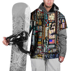 Накидка на куртку 3D с принтом Нью-Йорк Сити в Петрозаводске, 100% полиэстер |  | арт | веселые | интересные | популярное | узор