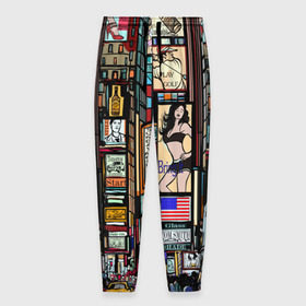 Мужские брюки 3D с принтом Нью-Йорк Сити в Петрозаводске, 100% полиэстер | манжеты по низу, эластичный пояс регулируется шнурком, по бокам два кармана без застежек, внутренняя часть кармана из мелкой сетки | арт | веселые | интересные | популярное | узор