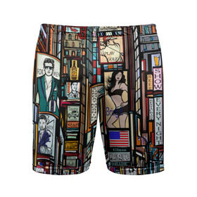Мужские шорты 3D спортивные с принтом Нью-Йорк Сити в Петрозаводске,  |  | Тематика изображения на принте: арт | веселые | интересные | популярное | узор
