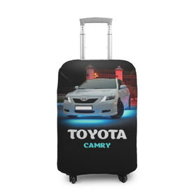 Чехол для чемодана 3D с принтом Toyota Camry в Петрозаводске, 86% полиэфир, 14% спандекс | двустороннее нанесение принта, прорези для ручек и колес | camry | toyota | авто. автомобиль | камри | машина | тачка | тойота