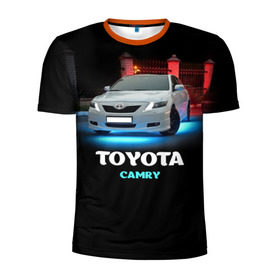 Мужская футболка 3D спортивная с принтом Toyota Camry в Петрозаводске, 100% полиэстер с улучшенными характеристиками | приталенный силуэт, круглая горловина, широкие плечи, сужается к линии бедра | camry | toyota | авто. автомобиль | камри | машина | тачка | тойота