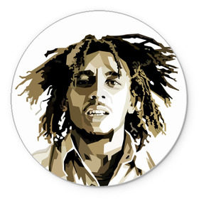 Коврик круглый с принтом Ямайка, Боб Марли в Петрозаводске, резина и полиэстер | круглая форма, изображение наносится на всю лицевую часть | Тематика изображения на принте: bob marley | reggae
