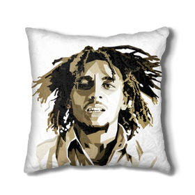 Подушка 3D с принтом Ямайка, Боб Марли в Петрозаводске, наволочка – 100% полиэстер, наполнитель – холлофайбер (легкий наполнитель, не вызывает аллергию). | состоит из подушки и наволочки. Наволочка на молнии, легко снимается для стирки | bob marley | reggae