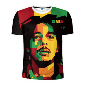 Мужская футболка 3D спортивная с принтом Ямайка, Боб Марли в Петрозаводске, 100% полиэстер с улучшенными характеристиками | приталенный силуэт, круглая горловина, широкие плечи, сужается к линии бедра | Тематика изображения на принте: bob marley | reggae | регги