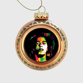 Стеклянный ёлочный шар с принтом Ямайка, Боб Марли в Петрозаводске, Стекло | Диаметр: 80 мм | reggae | регги