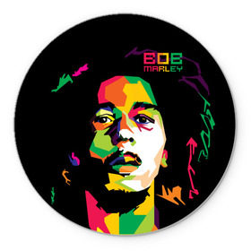 Коврик круглый с принтом Ямайка, Боб Марли в Петрозаводске, резина и полиэстер | круглая форма, изображение наносится на всю лицевую часть | reggae | регги