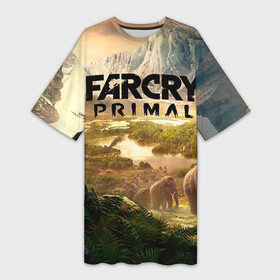Платье-футболка 3D с принтом Far Cry Primal 8 в Петрозаводске,  |  | far cry | far cry primal | компьютерные игры | первобытные | фар край праймал | фаркрай