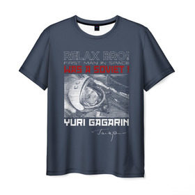 Мужская футболка 3D с принтом Гагарин в Петрозаводске, 100% полиэфир | прямой крой, круглый вырез горловины, длина до линии бедер | Тематика изображения на принте: 