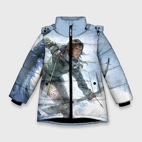Зимняя куртка для девочек 3D с принтом Rise of the Tomb Raider 3 в Петрозаводске, ткань верха — 100% полиэстер; подклад — 100% полиэстер, утеплитель — 100% полиэстер. | длина ниже бедра, удлиненная спинка, воротник стойка и отстегивающийся капюшон. Есть боковые карманы с листочкой на кнопках, утяжки по низу изделия и внутренний карман на молнии. 

Предусмотрены светоотражающий принт на спинке, радужный светоотражающий элемент на пуллере молнии и на резинке для утяжки. | rise of the tomb raider | tomb raider | восхождение расхитительницы гробниц | расхитительница гробниц
