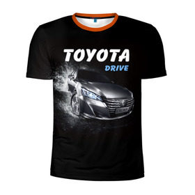 Мужская футболка 3D спортивная с принтом Toyota Drive в Петрозаводске, 100% полиэстер с улучшенными характеристиками | приталенный силуэт, круглая горловина, широкие плечи, сужается к линии бедра | crown | toyota | авто | автомобиль | краун | машина | тачка | тойота