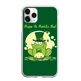 Чехол для iPhone 11 Pro матовый с принтом Ирландия в Петрозаводске, Силикон |  | clover | frog | green | happy st. patricks day | ireland | irish | moon | день святого патрика | зелёная | ирландец | ирландия | клевер | луна | лягушка | счастливый | шляпа