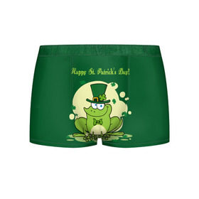 Мужские трусы 3D с принтом Ирландия в Петрозаводске, 50% хлопок, 50% полиэстер | классическая посадка, на поясе мягкая тканевая резинка | clover | frog | green | happy st. patricks day | ireland | irish | moon | день святого патрика | зелёная | ирландец | ирландия | клевер | луна | лягушка | счастливый | шляпа