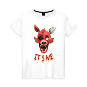 Женская футболка хлопок с принтом Foxy в Петрозаводске, 100% хлопок | прямой крой, круглый вырез горловины, длина до линии бедер, слегка спущенное плечо | five nights at freddys | foxy