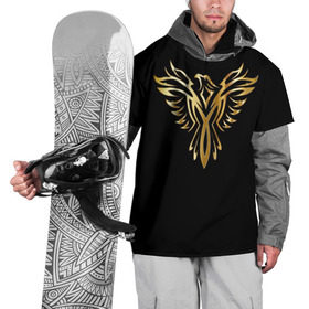 Накидка на куртку 3D с принтом Gold Phoenix в Петрозаводске, 100% полиэстер |  | Тематика изображения на принте: злато | золото | клюв | крылья | металл | орёл | птица | феникс