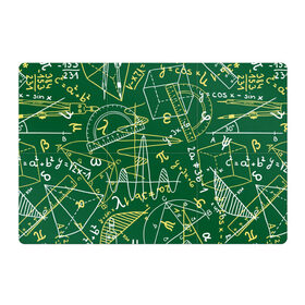 Магнитный плакат 3Х2 с принтом Геометрия в Петрозаводске, Полимерный материал с магнитным слоем | 6 деталей размером 9*9 см | Тематика изображения на принте: background | board | charts | cube | geometry theorems | green | numbers | protractor | school | symbols | геометрия | доска | зеленый | знаки | куб | схемы | теоремы | транспортир | фон | циркуль | цифры | школьная