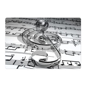 Магнитный плакат 3Х2 с принтом Скрипичный ключ в Петрозаводске, Полимерный материал с магнитным слоем | 6 деталей размером 9*9 см | metal | mirrored | music | notes | sign | treble clef | зеркальный | знак | металл | музыка | ноты | скрипичный ключ