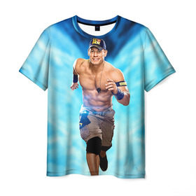 Мужская футболка 3D с принтом Джон Сина 1 в Петрозаводске, 100% полиэфир | прямой крой, круглый вырез горловины, длина до линии бедер | john cena | wwe | джон сина | рестлер | рестлинг