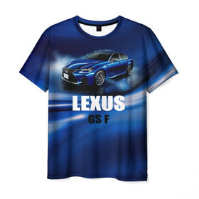 Мужская футболка 3D с принтом Lexus GS F в Петрозаводске, 100% полиэфир | прямой крой, круглый вырез горловины, длина до линии бедер | gs f | lexus | авто | автомобиль | лексус | машина | спорткар | тачка