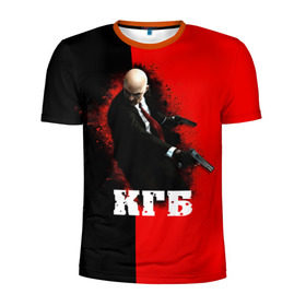 Мужская футболка 3D спортивная с принтом КГБ в Петрозаводске, 100% полиэстер с улучшенными характеристиками | приталенный силуэт, круглая горловина, широкие плечи, сужается к линии бедра | кгб