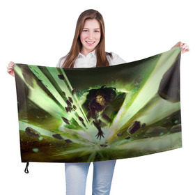 Флаг 3D с принтом The Witcher в Петрозаводске, 100% полиэстер | плотность ткани — 95 г/м2, размер — 67 х 109 см. Принт наносится с одной стороны | witcher | ведьмак | геральт