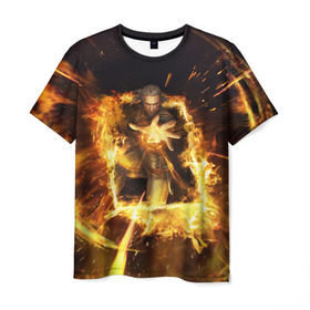 Мужская футболка 3D с принтом The Witcher в Петрозаводске, 100% полиэфир | прямой крой, круглый вырез горловины, длина до линии бедер | witcher | ведьмак | геральт
