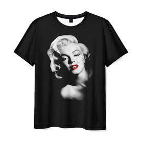 Мужская футболка 3D с принтом Мэрилин Монро в Петрозаводске, 100% полиэфир | прямой крой, круглый вырез горловины, длина до линии бедер | marilyn monroe | актриса | блондинка | губы | звезда | кино | певица