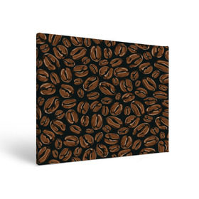 Холст прямоугольный с принтом Арабика в Петрозаводске, 100% ПВХ |  | Тематика изображения на принте: beens | coffee | pattern | бобы | зерна | кофе | паттерн