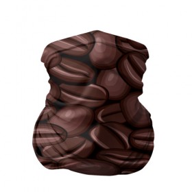 Бандана-труба 3D с принтом Зёрна кофе в Петрозаводске, 100% полиэстер, ткань с особыми свойствами — Activecool | плотность 150‒180 г/м2; хорошо тянется, но сохраняет форму | Тематика изображения на принте: beans | coffee | бобы | паттерн